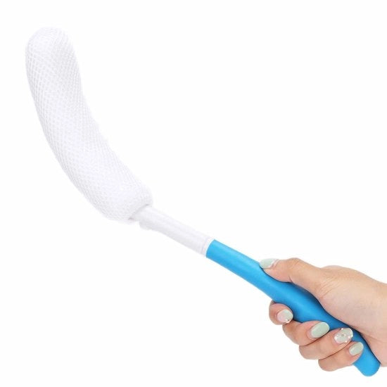 Spazzola da doccia ergonomico - Acciaio lungo - Spugna morbida - Spazzola esfoliante per doccia - Spazzola per la pelle - Per l'uso con acqua calda o fredda