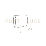 OVAL TUBE APPLIQUE PICCOLA 1 LUCE ATTACCO G9 IN VETRO PIREX CON BORDI TRASPARENTI