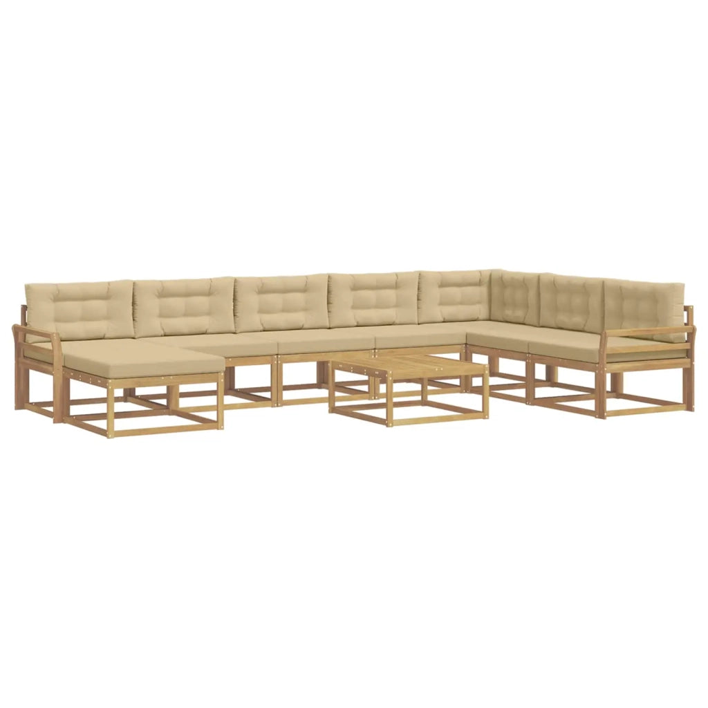 Set di divani da esterno 9 pcs Bianco e Beige 3386902
