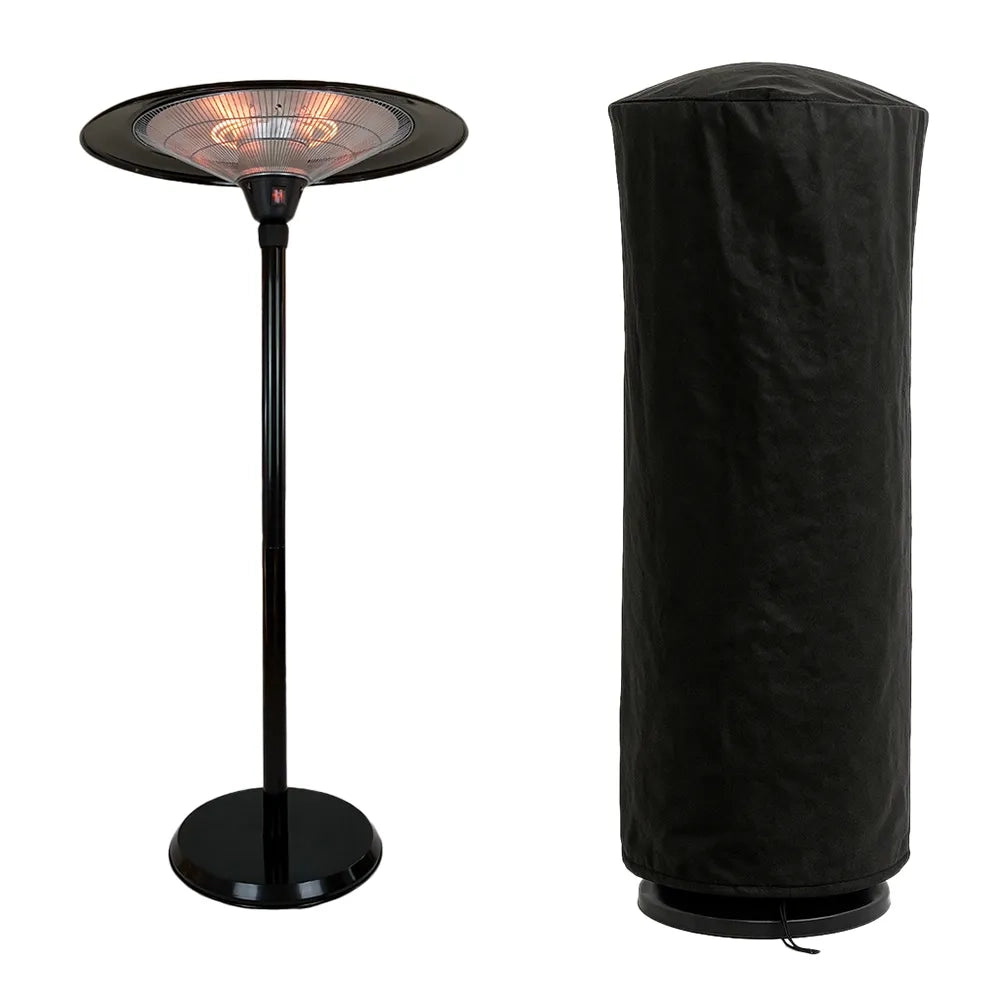 Tempo Style - Stufa Elettrica SATURNO | Fungo Riscaldante ad Infrarossi (3000W) dal Design Elegante | Ideale per Esterno/Interno (Nero)