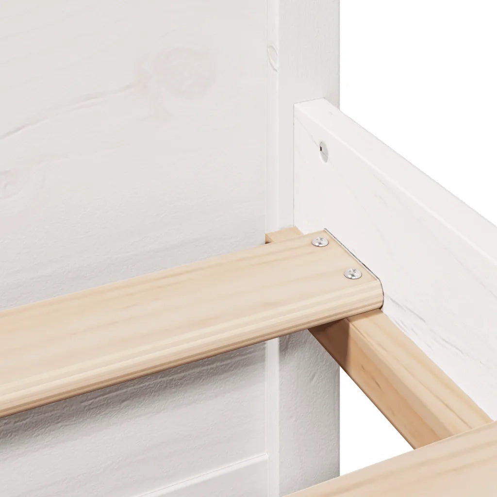 Letto Libreria senza Materasso Bianco 140x200 cm Legno di Pino 3322438
