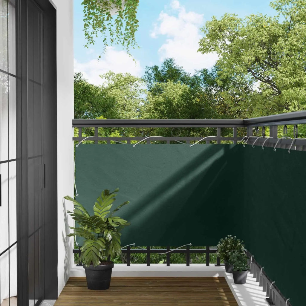 Schermo da balcone Verde Scuro 100 x 500 cm Tessuto Oxford 42030756