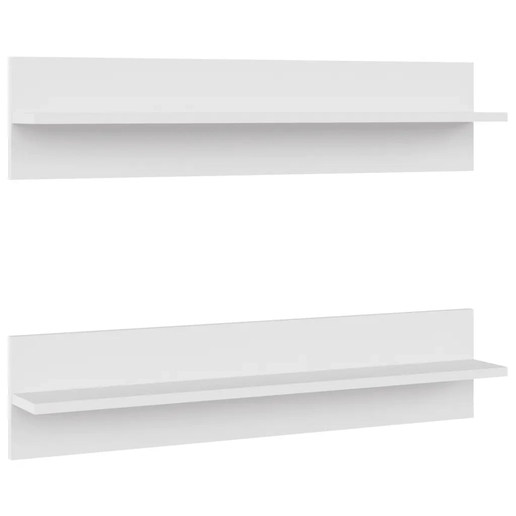 Mensole a Muro 2 pz Bianche 80x11,5x18 cm in Legno Multistrato 807333