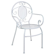 Poltrona in ferro battuto bianco 58x54x88h