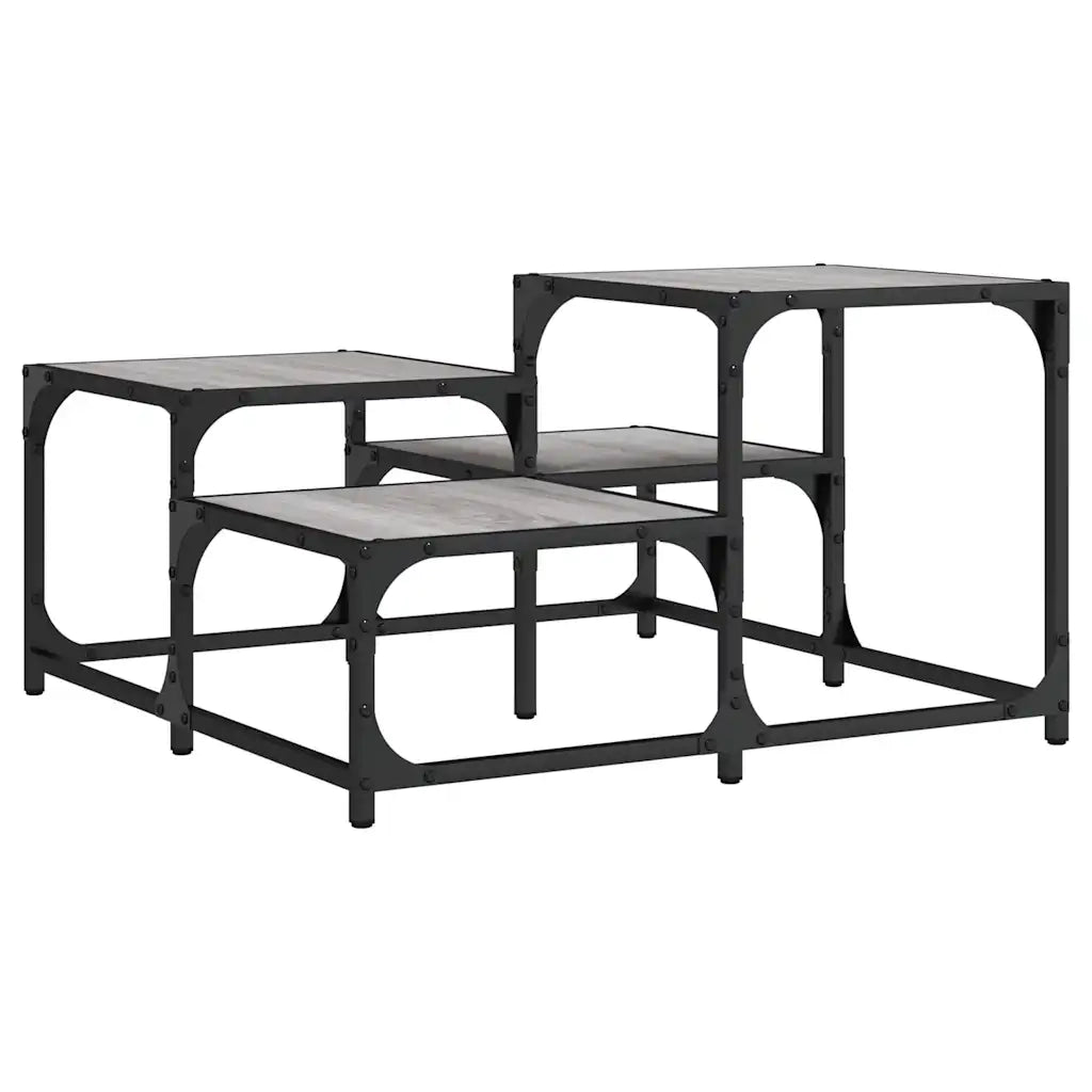 Tavolino da Salotto-Tavolino da soggiorno-Tavolo Grigio Sonoma 68x68x40 cm Legno Multistrato