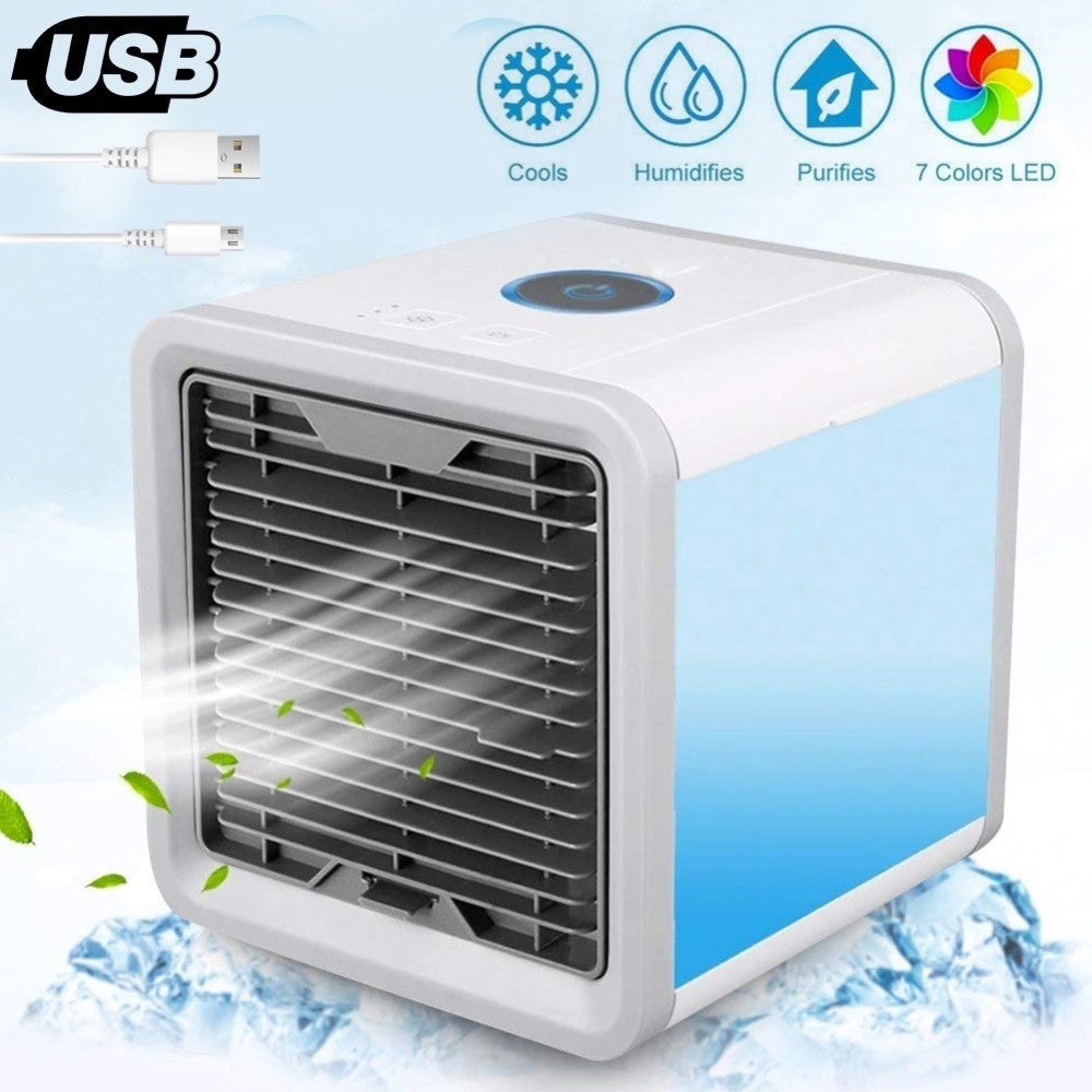 Trade Shop - Mini Condizionatore Portatile Deumidificatore A Acqua Usb Ventilatore Auto Led -