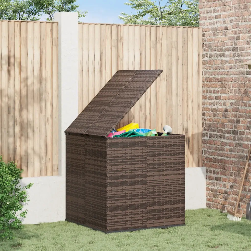 Contenitore da Giardino in Rattan PE 100x97,5x104 cm Marrone 317227