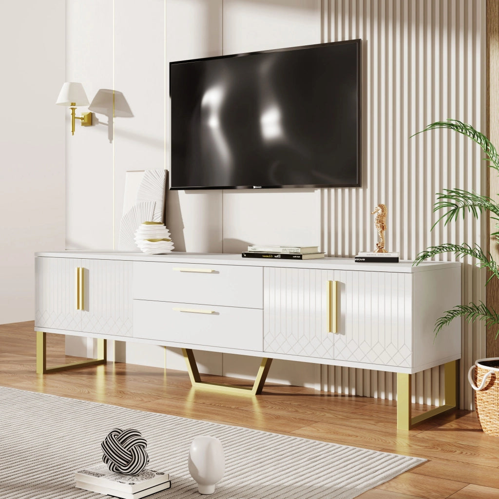 Credenza TV bianca in MDF; 170 cm