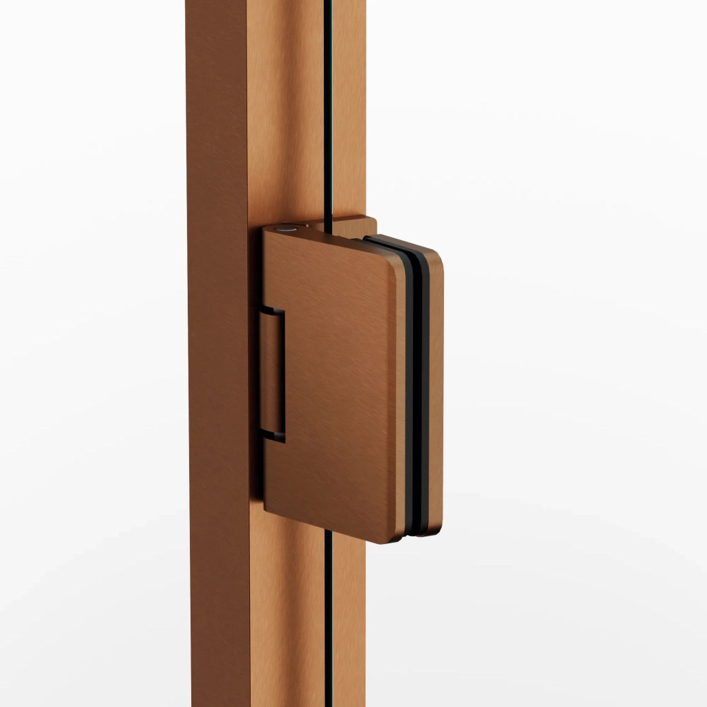 Box doccia frontale GLASS 2 porte battenti 140 cm (138-142; 65+70) rame trasparente