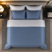 Rosirora, set Completo Letto Piazza e Mezza in Percalle, blu