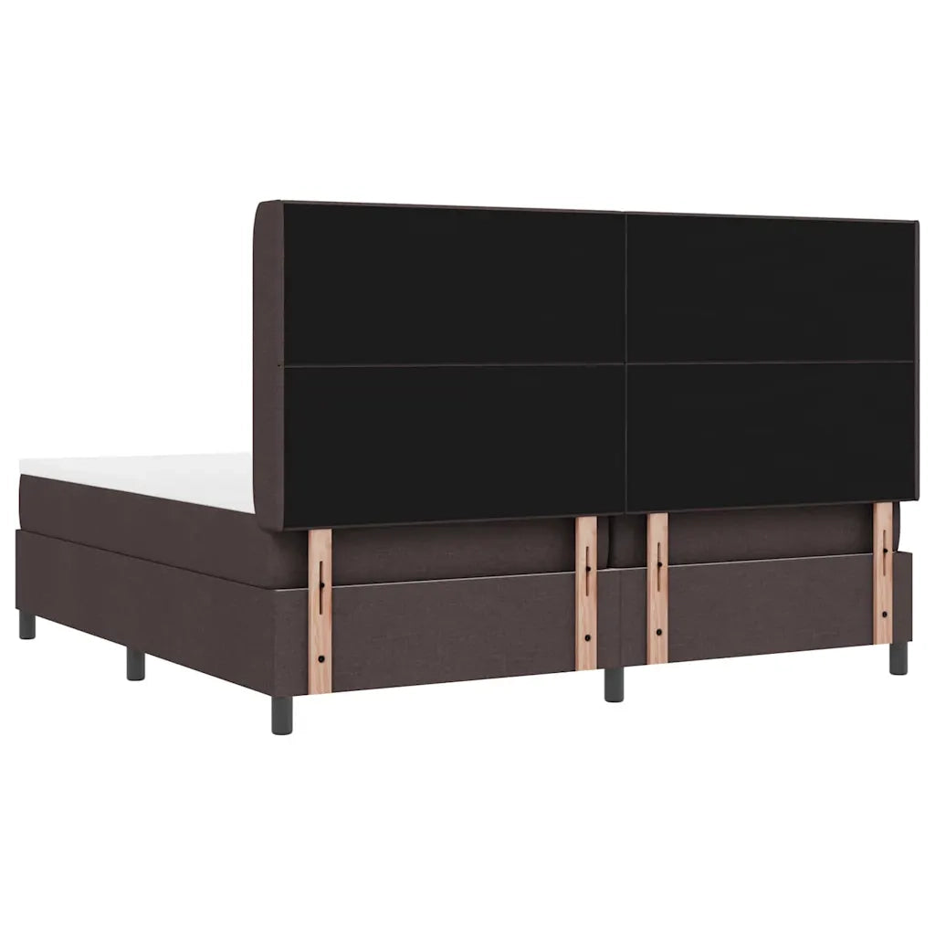 Letto a molle con materasso Marrone scuro 200 x 200 cm Tessuto 3343528