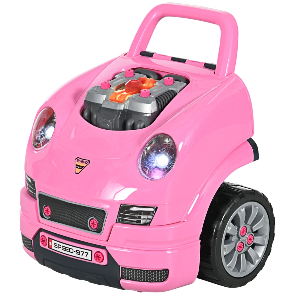 Set di Giochi per Bambini con Strumenti e Volante ¨C Zephmum ¨C Rosa 40x39x47 cm