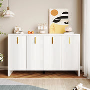 Credenza Moderna ¨C Xylo ¨C Bianco, Maniglie Dorate, Ante con Divisori Regolabili
