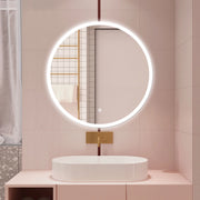 AICA Specchio da bagno 70 x 70 cm, 3 colori, antiappannamento, dimmerabile, interruttore touch, Funzione Memoria