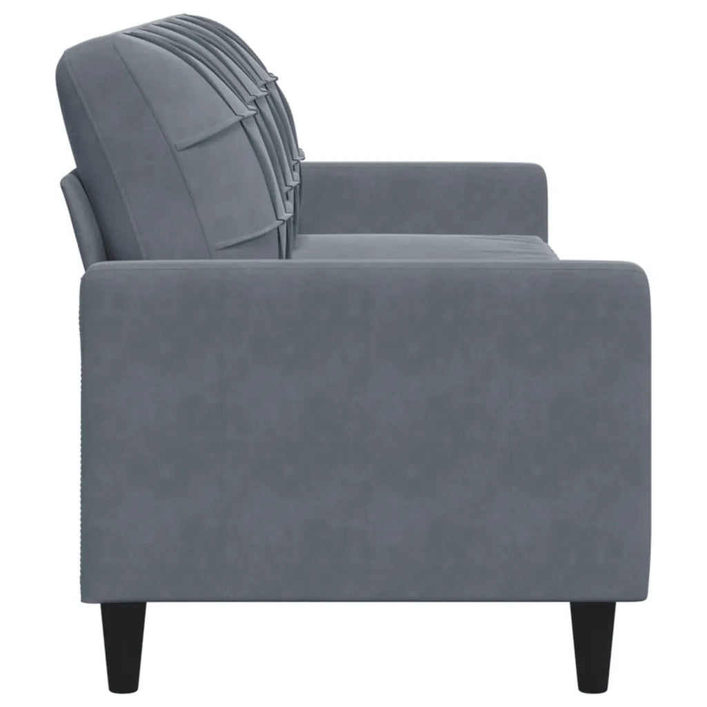 Divano a 3 Posti-Sofa 3 Posti Grigio Scuro 210 cm in Velluto