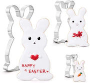 Set di stampi per biscotti a forma di pasqua 3 pezzi in acciaio inossidabile 20/13/7 cm