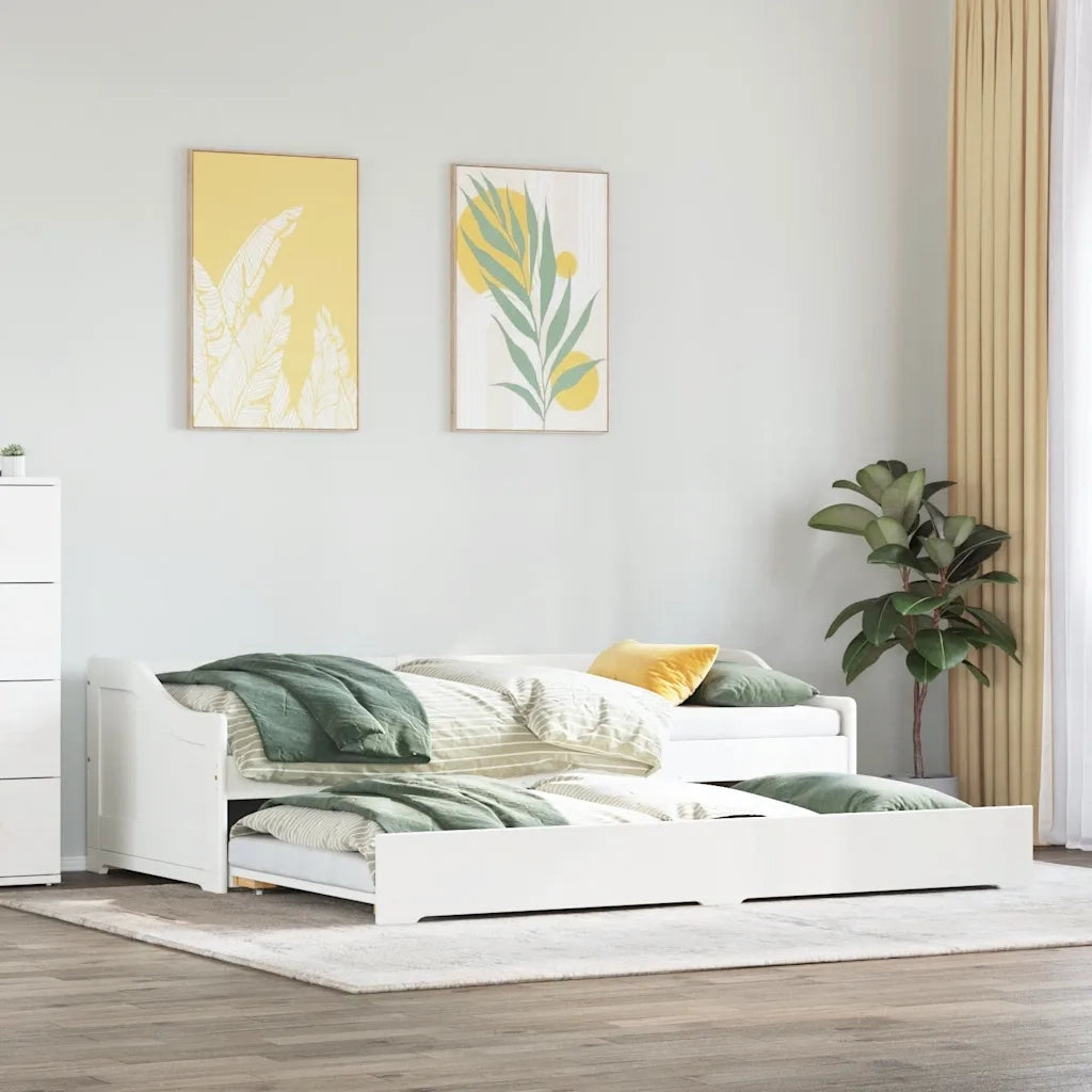 Lettino con Rotelle senza Materasso-Struttura Letto IRUN Bianco 90x200 cm