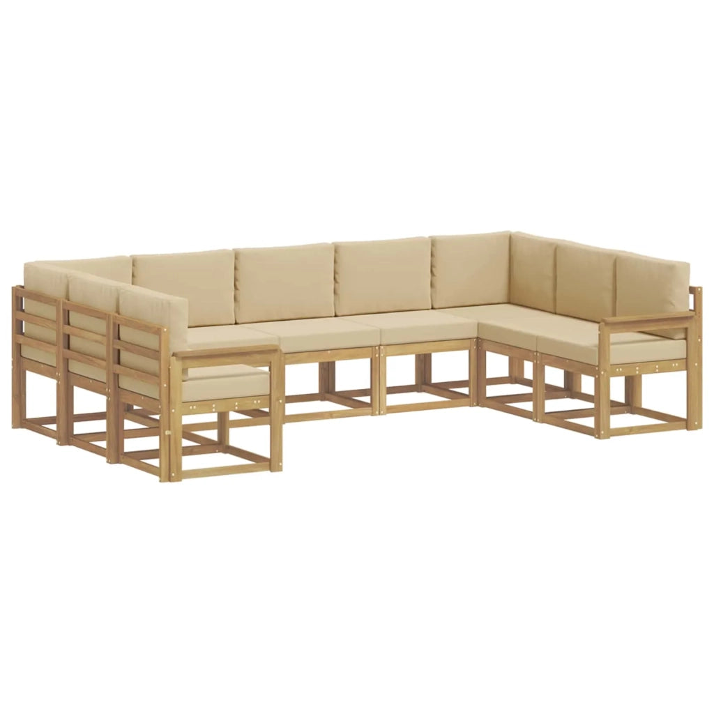 Set di divani da esterno con cuscino 9 pcs Bianco e Beige 3388212