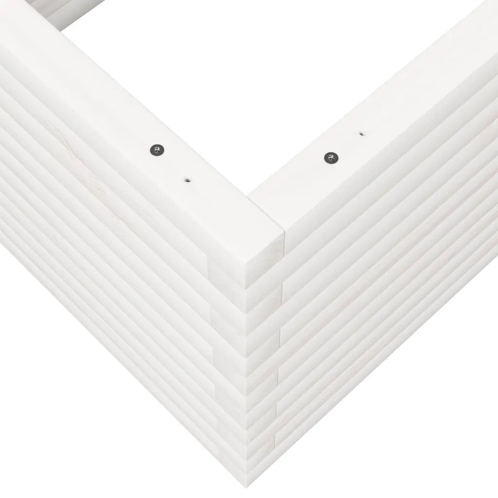 Fioriera | Cassetta per fiori | Vaso da Giardino Bianca 110x60x46 cm Legno Massello di Pino