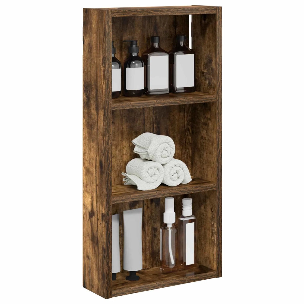 Armadio da bagno a muro Quercia Affumicata 30 x 10 x 60,5 cm 889323