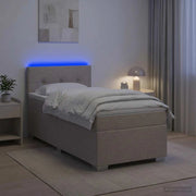Letto con Box Spring, Materasso e LED Tortora 80 x 200 cm 3451816