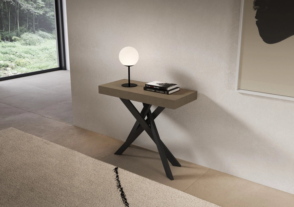 Consolle allungabile 90x40/196 cm Sakuro Small Tortora gambe antracite