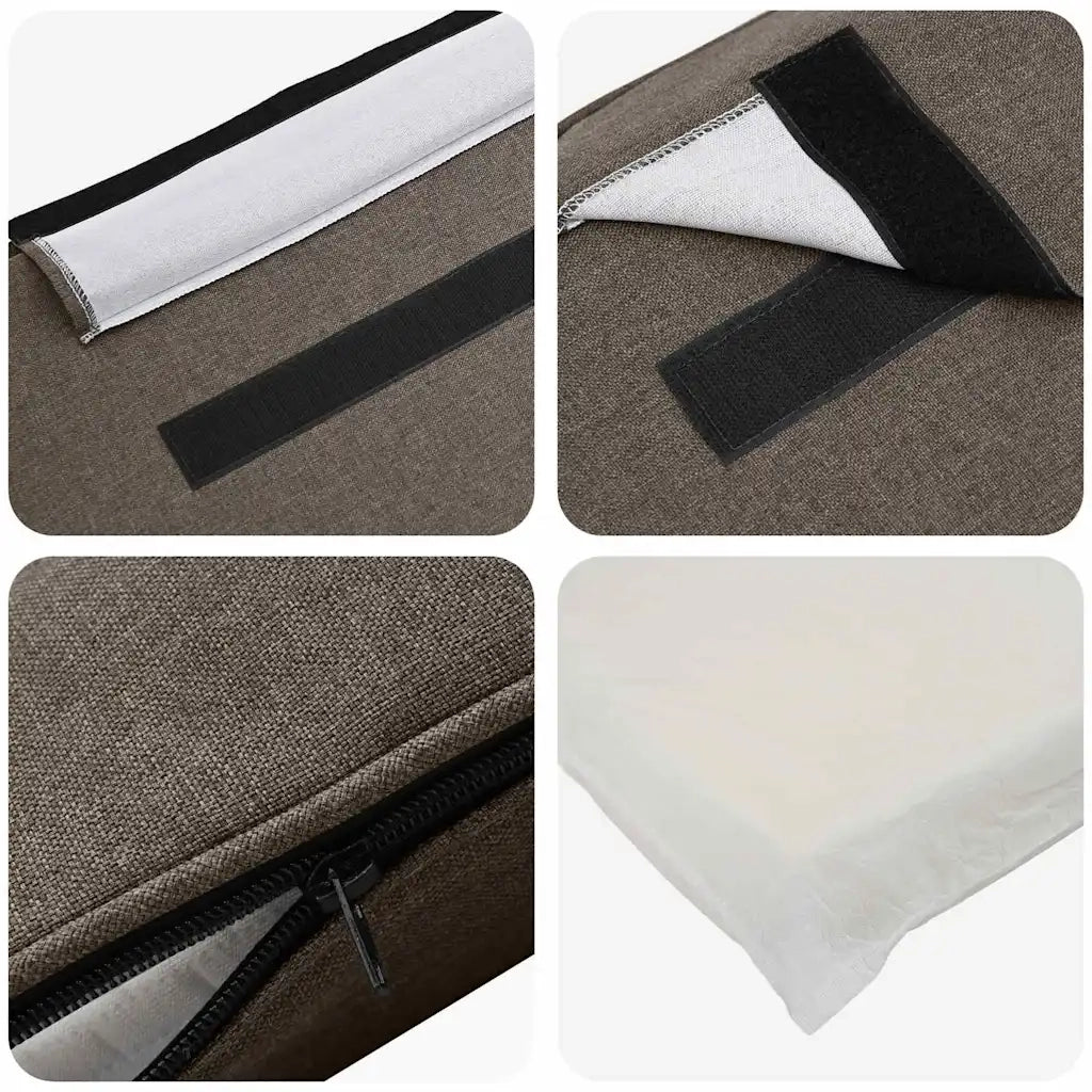 Testiera | Testata imbottita Marrone e taupe 75 cm Pino massello