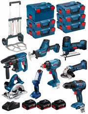 BOSCH Kit 18V BK801 (GST18V-LIS+GKS18V-LI+GBH18V-21+GWS18-125V-LI+GSR18V-55+GSA18V-LIC+GDX18V-180+GLI18V-300+3x4,0Ah+GAL18V-40)