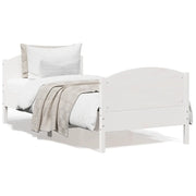 Letto singolo | Letto per adulti | Letto senza Materasso Bianco 90x200 cm Legno Massello di Pino