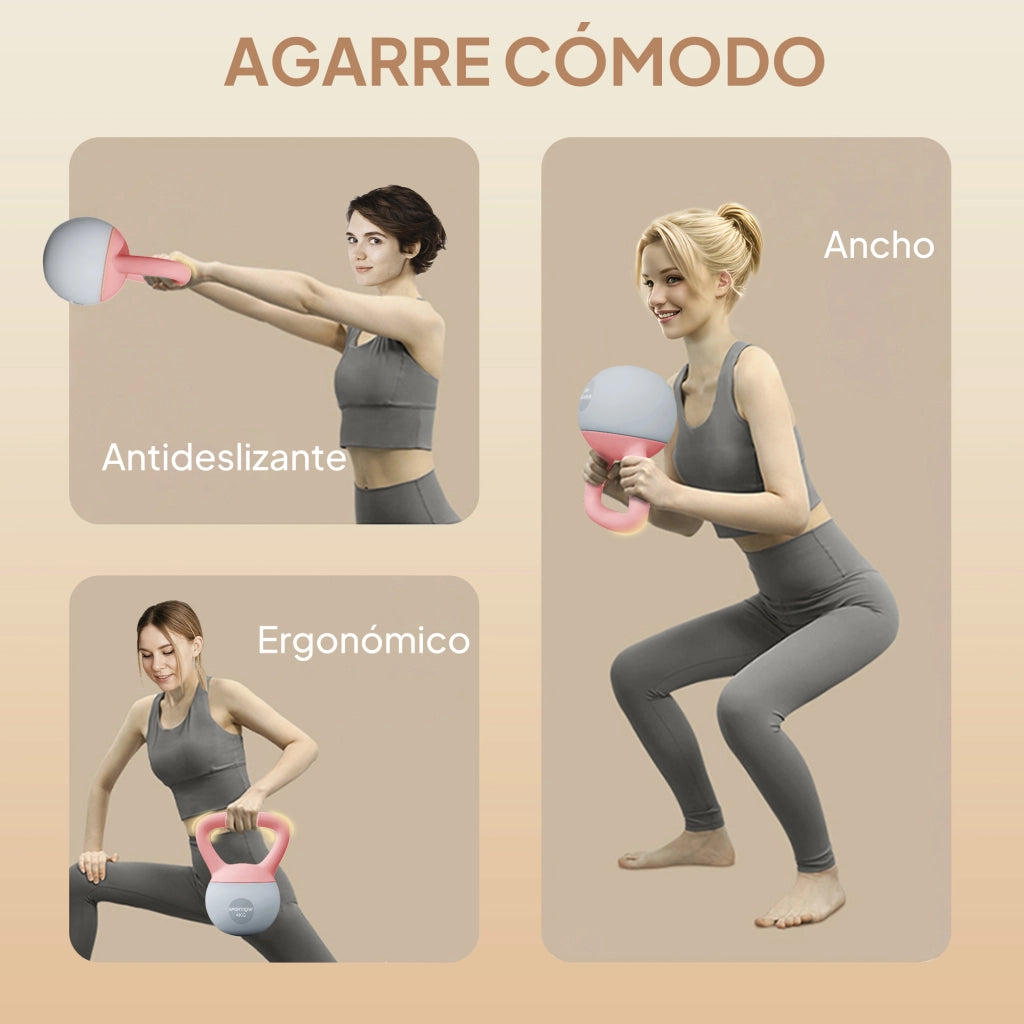 Kettlebell 4 kg ¨C zephmum ¨C rosa e grigio