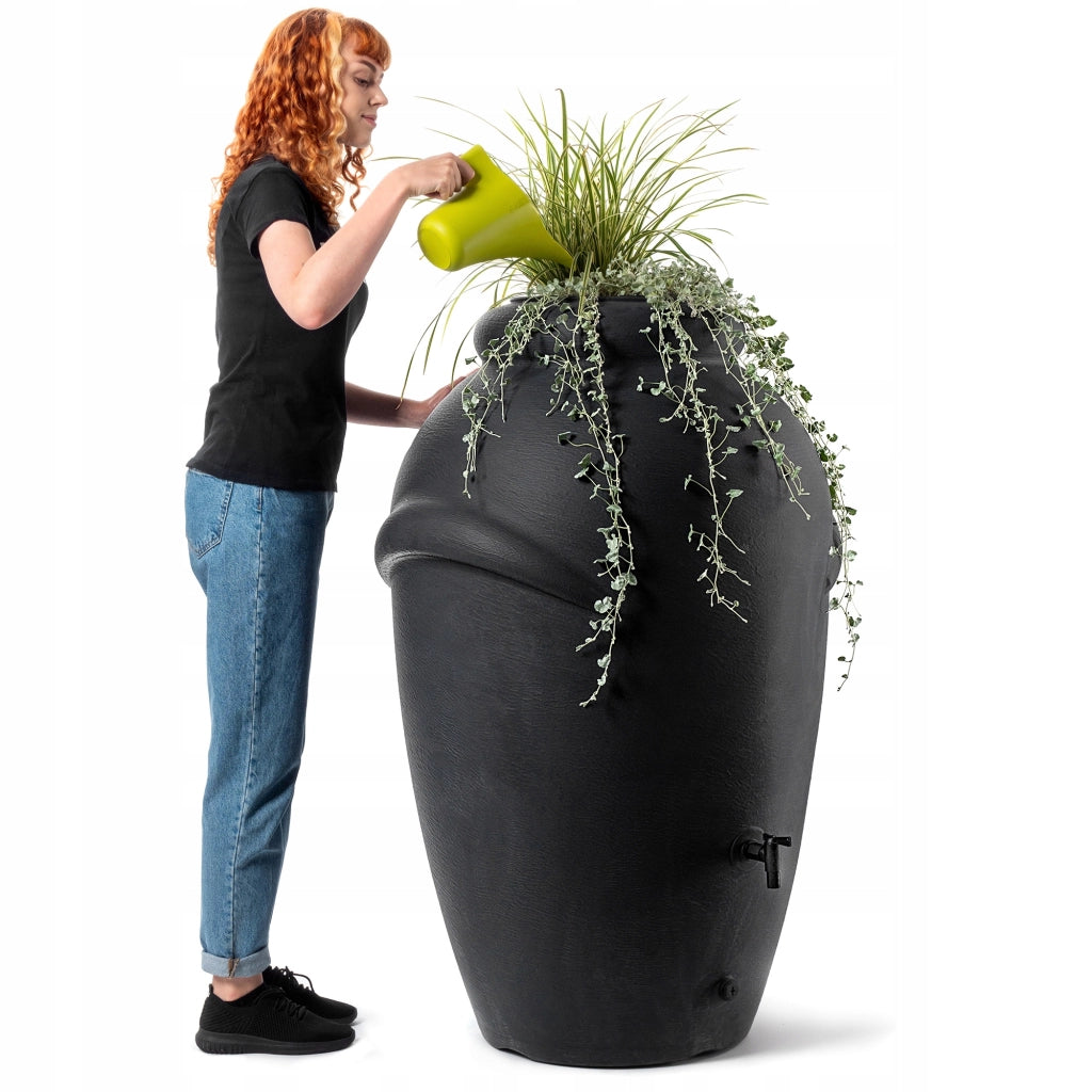 Serbatoio per acqua piovana KADAX da 360 litri, contenitore per acqua con rubinetto e grande recipiente.