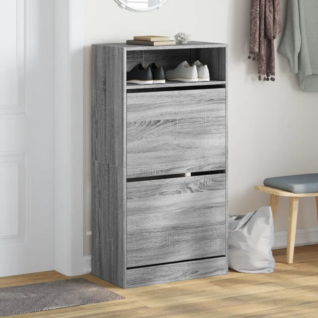 Scarpiera | Mobile per scarpe Grigio Sonoma 60x34x116 cm in Legno Multistrato