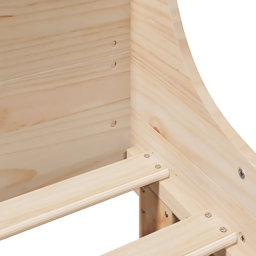 Letto senza Materasso 135x190 cm in Legno Massello di Pino 3302288