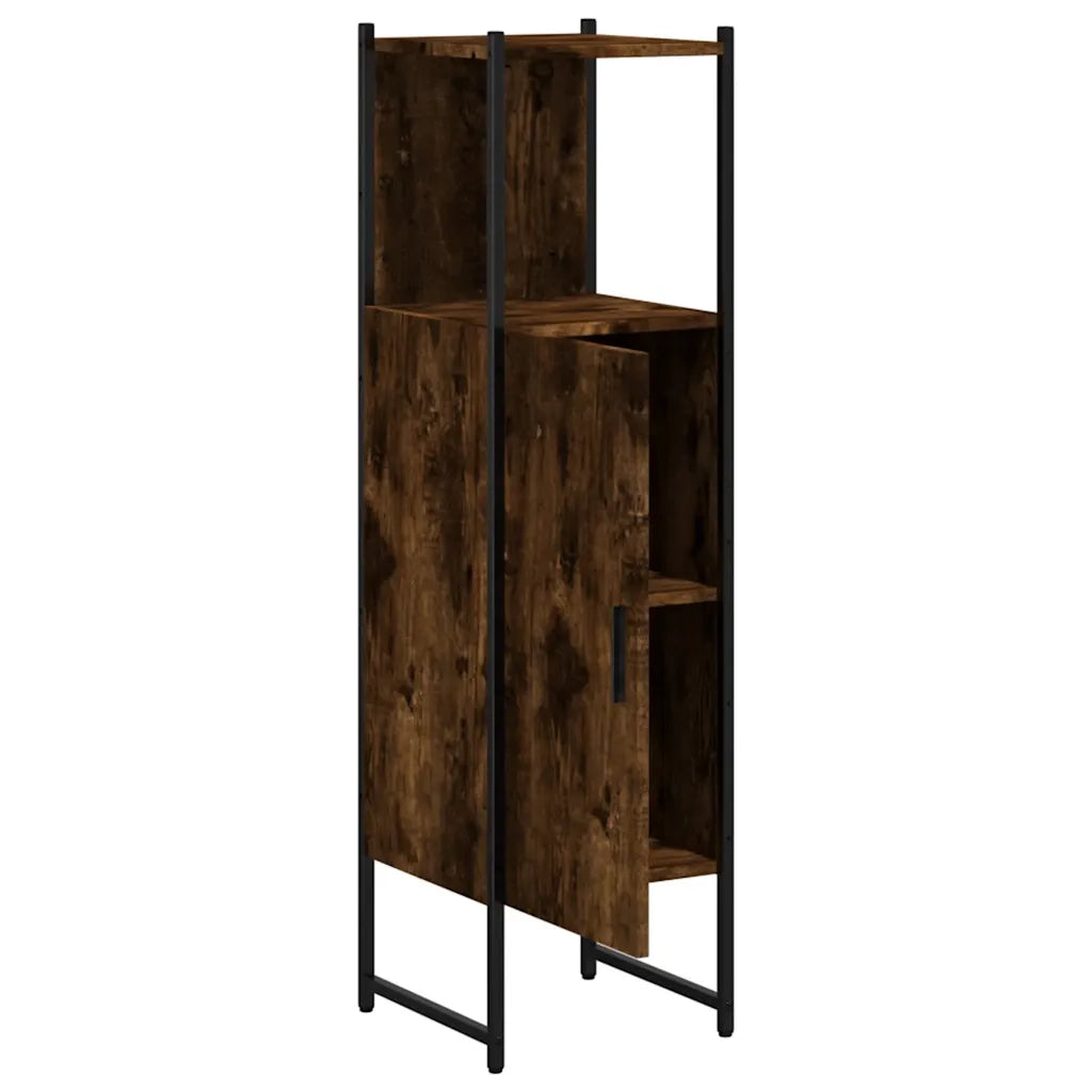 Mobile da Bagno Rovere Fumo 33x33x120,5 cm in Legno Multistrato 842468
