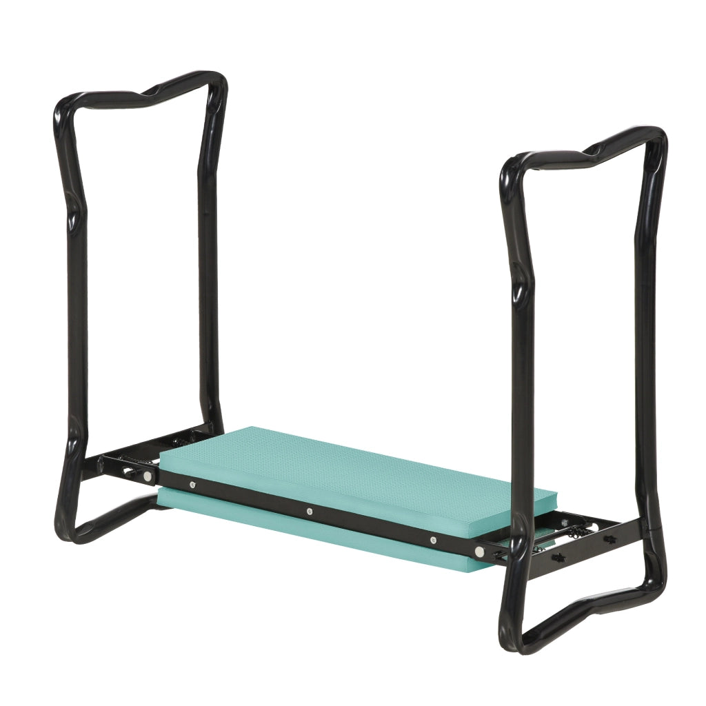 Sgabello da Giardino Pieghevole con Cuscino ¨C Minimal ¨C Verde Scuro 58x28x49 cm