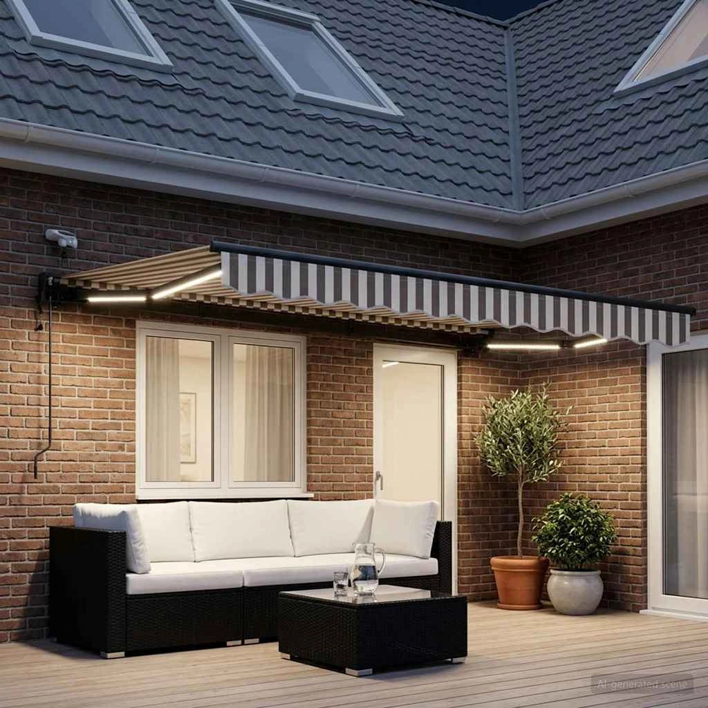 Tettuccio Elettrico Retrattile Grigio chiaro e bianco 5 × 3,5 m 3426462