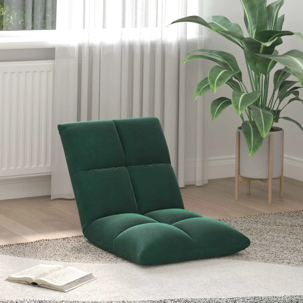 Sedia da Pavimento Verde Scuro 50 x 61 x 57 cm Velluto 42028152