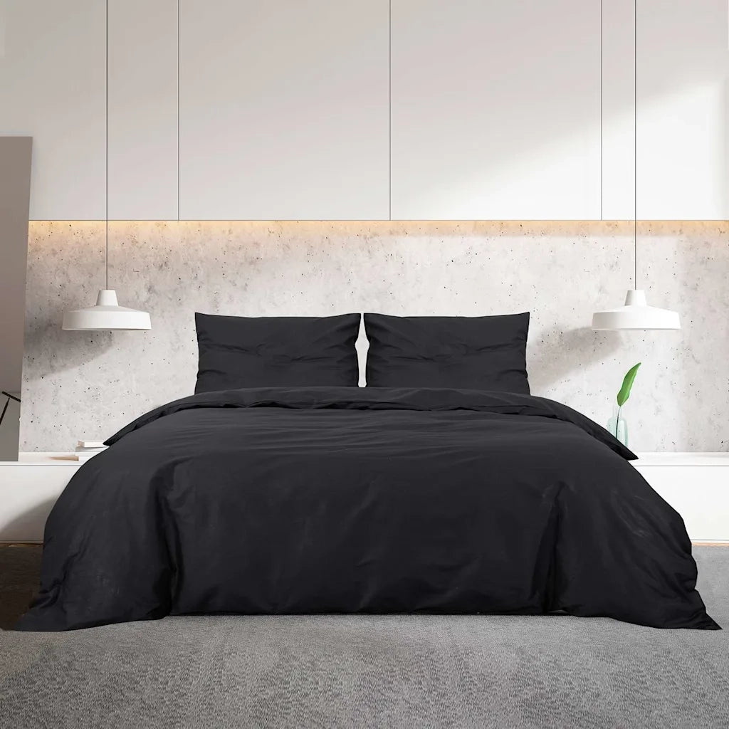 Set Copripiumino Nero 200x220 cm in Cotone CFW1893691