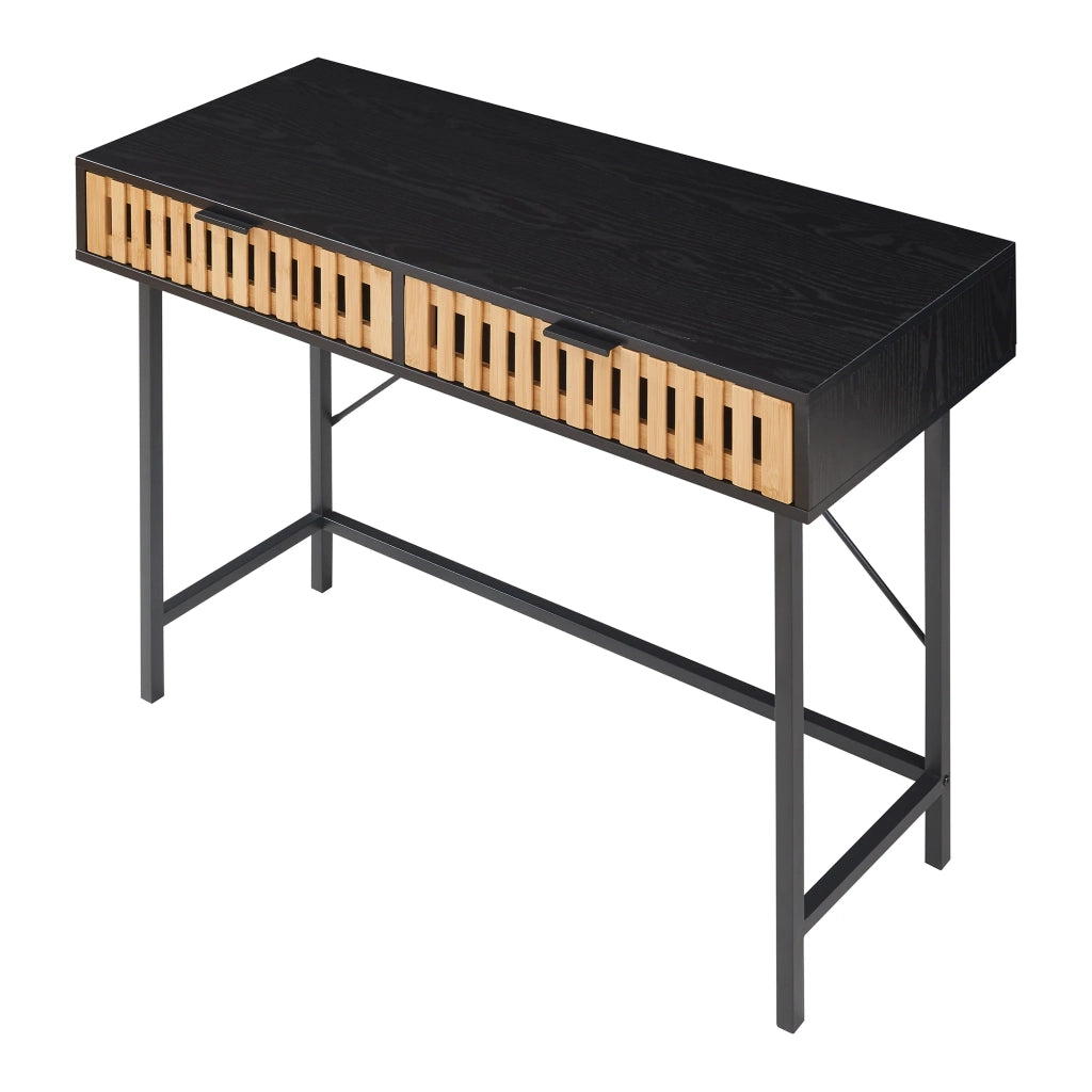 Tavolo consolle 100 x 40 x 75 cm nero naturale 03_0010880