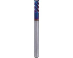 Acciaio wolframio 4-flusso testa piatta con rivestimento nano HRC65 - diametro del filo 4mm - utensile per taglio con incisione - 4 * 10 * 4D * 50L.