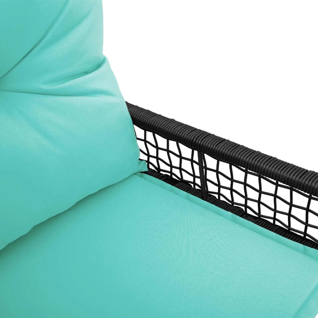 Panchina da esterno Nero e Turchese 118 x 55 x 82 cm 42025181