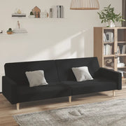 Divano Letto a 2 Posti Nero in Tessuto 375729