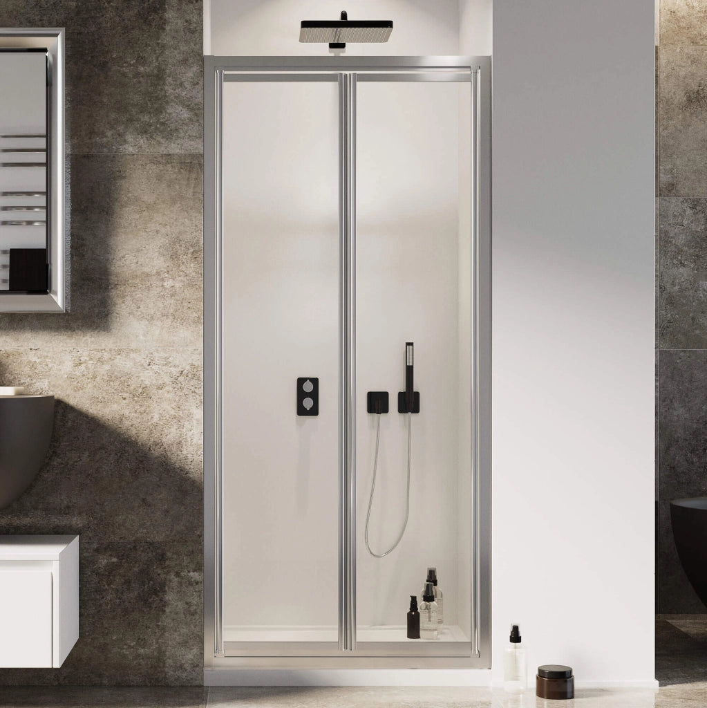 Porta Doccia 75 cm 2 Ante Battenti in Cristallo Trasparente 4mm H185 Fosterberg Skagen