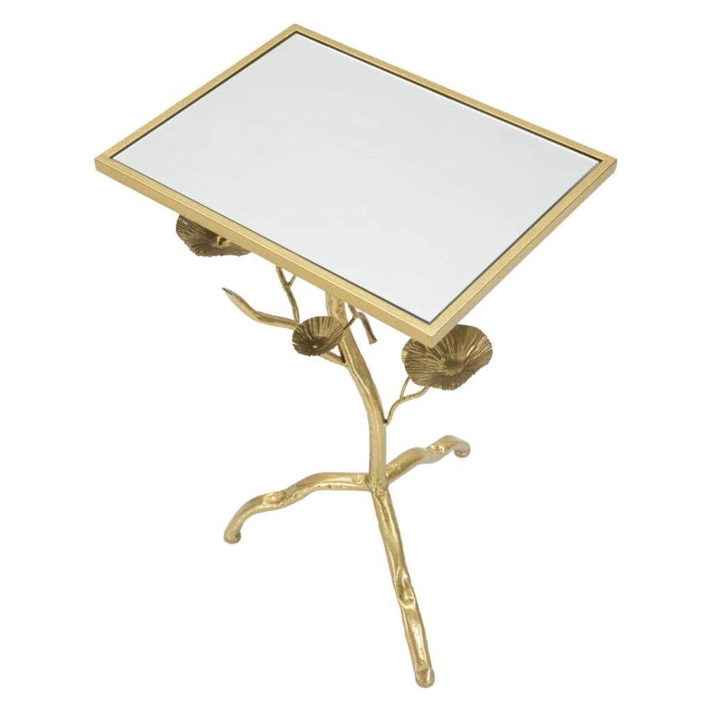 Tavolino Ramo, Oro, Metallo, 40x30x60 cm