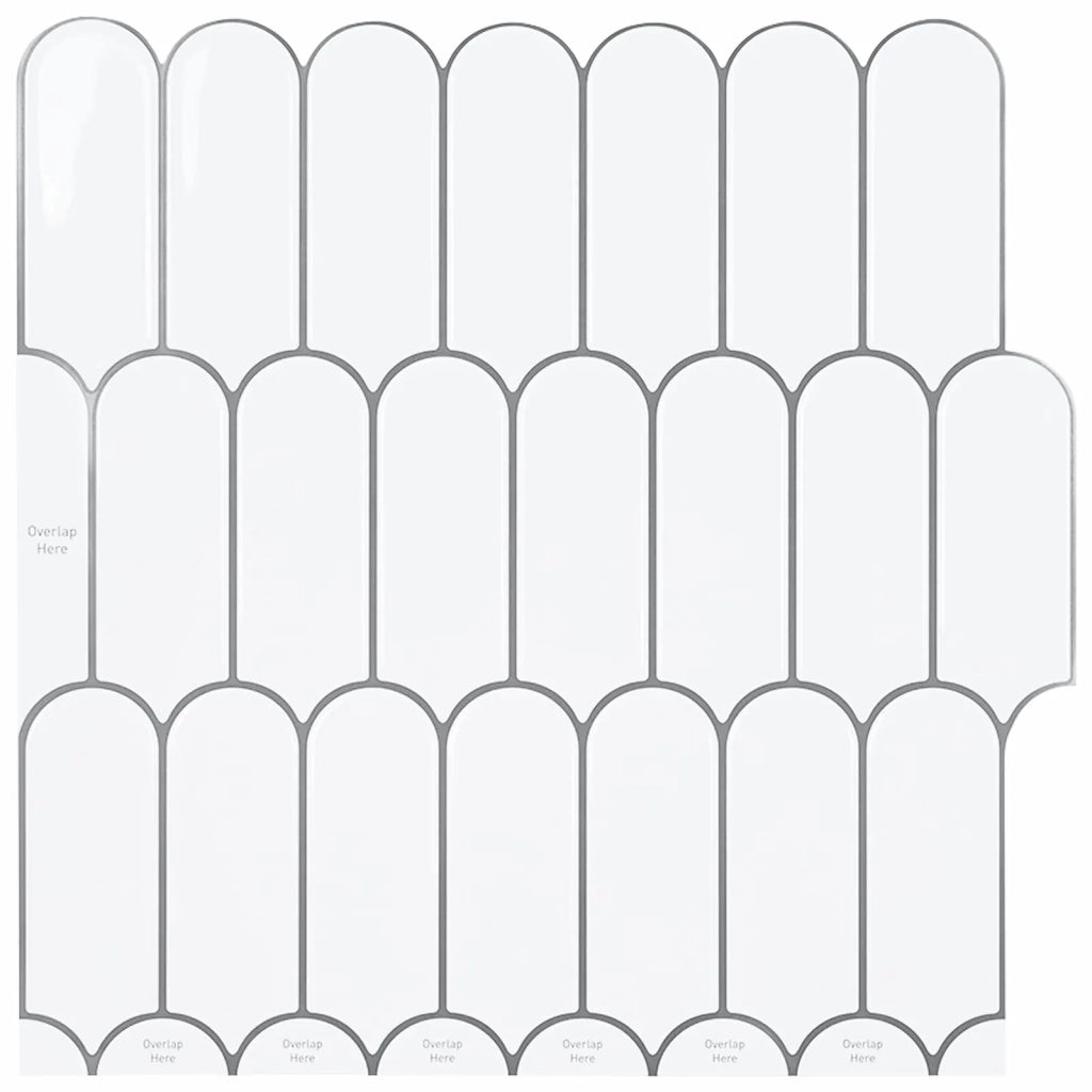 Piastrella Piuma 20 pcs Bianco e Grigio 30 x 30 cm 42046196