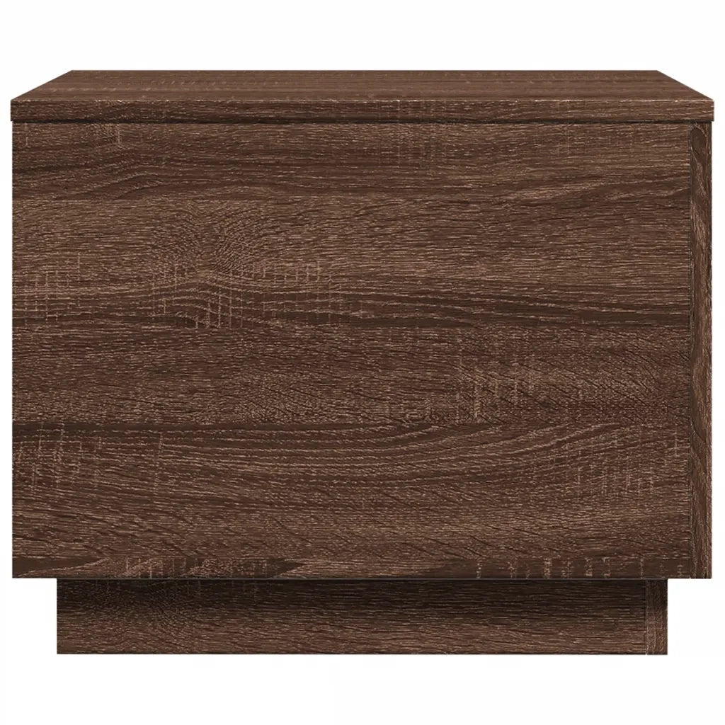 Tavolino da Salotto con Luci LED-Tavolino da soggiorno Rovere Marrone 50x50x40 cm 761553