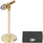 Microfono Miniaturo 8 cm - Decorazione Artigianale - Regali - Ornamenti - Microfono d'Oro - Aspetto Realistico
