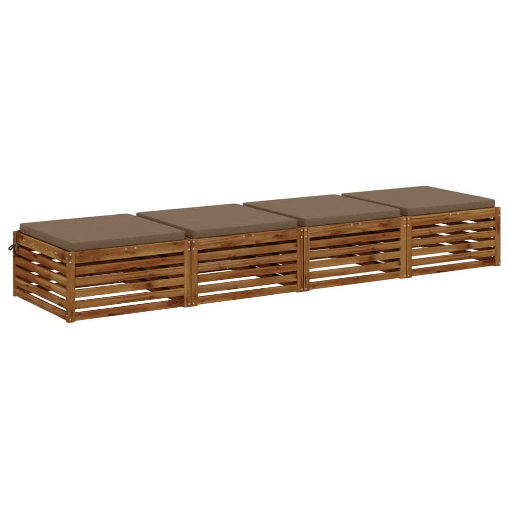 Cuscini per Sedia in 4 Pezzi SOEST 4 pz 100% Poliestere Tortora 944822