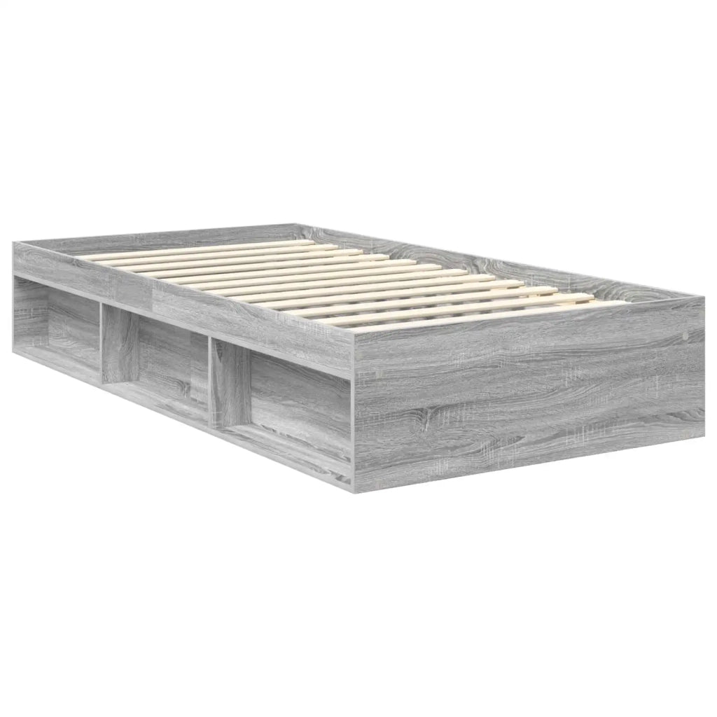 Struttura del letto-Giroletto Grigio Sonoma 100 x 200 cm Pino massello 413809