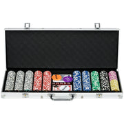 Set di Poker con Custodia ¨C Minimal ¨C 500 Chips, per 9-10 Giocatori, Argento